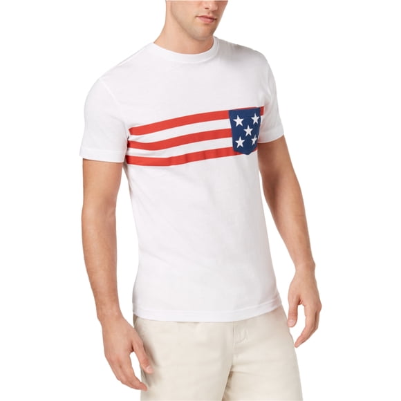 Club Room Playera gráfica con bandera para hombre, blanca, grande