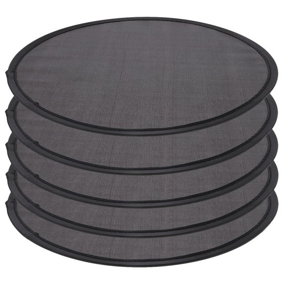 EXHUMKY BERTDOMD 5pcs Black Round Plastic Foldable Handheld Cooling Fans Portable Personal Fan for Travel Outdoor Use