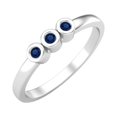thumbnail image 2 of Tiny Round Shape Blue Sapphire Stackable Women Ring 925 Sterling Silver Delicate Jewelry, 2 of 3