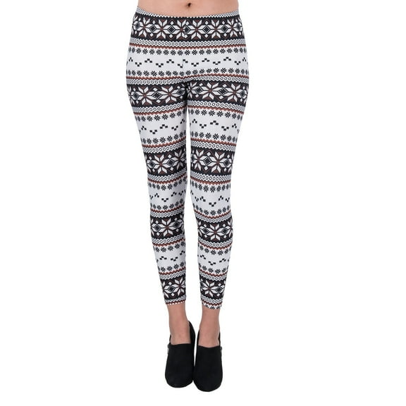 Women's Snowflake Design Full Length Stretchy Leggings