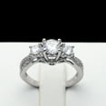 thumbnail image 2 of Heidi Engagement Ring Sterling Silver 3 Stone Cz Womens Ginger Lyne Collection, 2 of 5