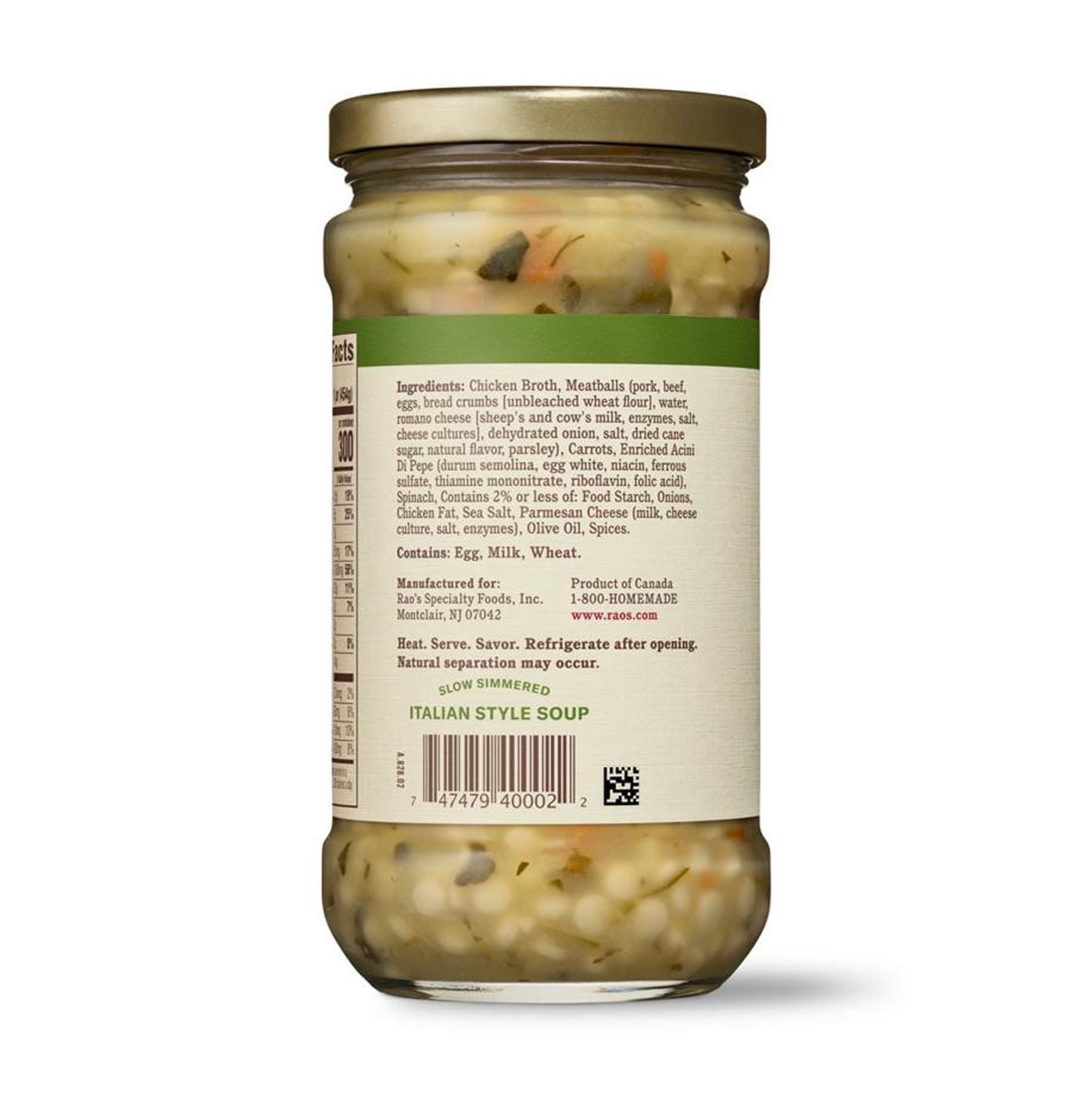 2 Pack Rao's Italian Style Italian Wedding with Meatballs Simmered Soup