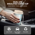 thumbnail image 2 of 18oz Travel Coffee Mug, 316 Stainless Steel Vacuum Insulated Tumbler with 2-in-1 Straw Lid & Strap, Liquid & Marble Print, 2 of 6