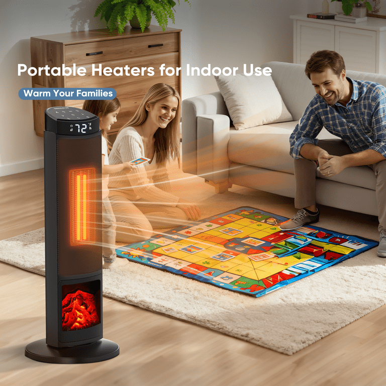 Concetta 1500W Tower Space Heater, Remote Control photo 3