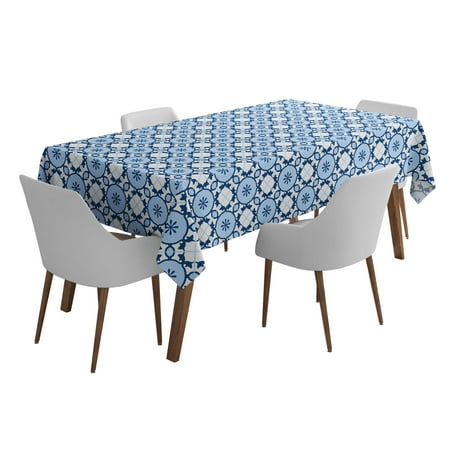 

Vargottam Indoor/OutdoorTablecloth58x120 InchRectangleTablecloth Waterproof PatioTableCloths- Spring/SummerTableCovers for Backyard RectangularTable/BBQs/Picnic -Light Blue