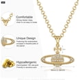 thumbnail image 2 of LAICAIW Collier Saturne Cristal Strass Collier Saturne, Collier Ras-du-Cou Perle pour Femmes Collier Planète Est des Cadeaux Parfaits pour Femmes Filles, 2 of 6