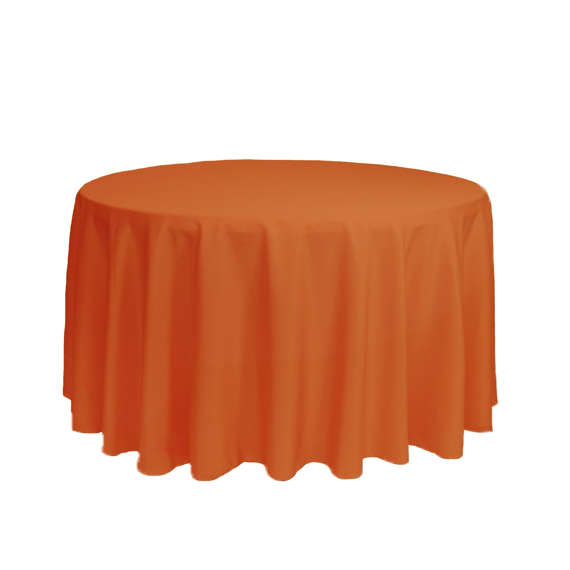 Your Chair Covers 108 Inch Round Polyester Tablecloth Orange