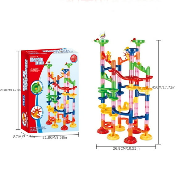 FNNMNNR Track Roller Ball Building Blocks 3D Three-dimensional Maze Pipe Diy Assembled Building Blocks For 3+ Years Old
