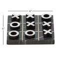 thumbnail image 4 of DecMode 6" x 1" Black Marble Tic Tac Toe Small Game Set with Silver Metal Accents, 1-Piece, 4 of 14