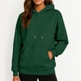 thumbnail image 2 of Women'S Casual Hoodie, Lightweight Long Sleeve Pullover With Kangaroo Pocket, Printed Relaxed Fit Sweatshirt For Everyday Fall Fashion Ugly Halloween Sweater Shirts (M, Dark Green) ZMTing, 2 of 3