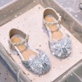 thumbnail image 4 of IUJSOY Girls Dress Shoes Pumps Glitter Sequins Princess Shoes Mary Jane Low Heels with Pearl, 4 of 9