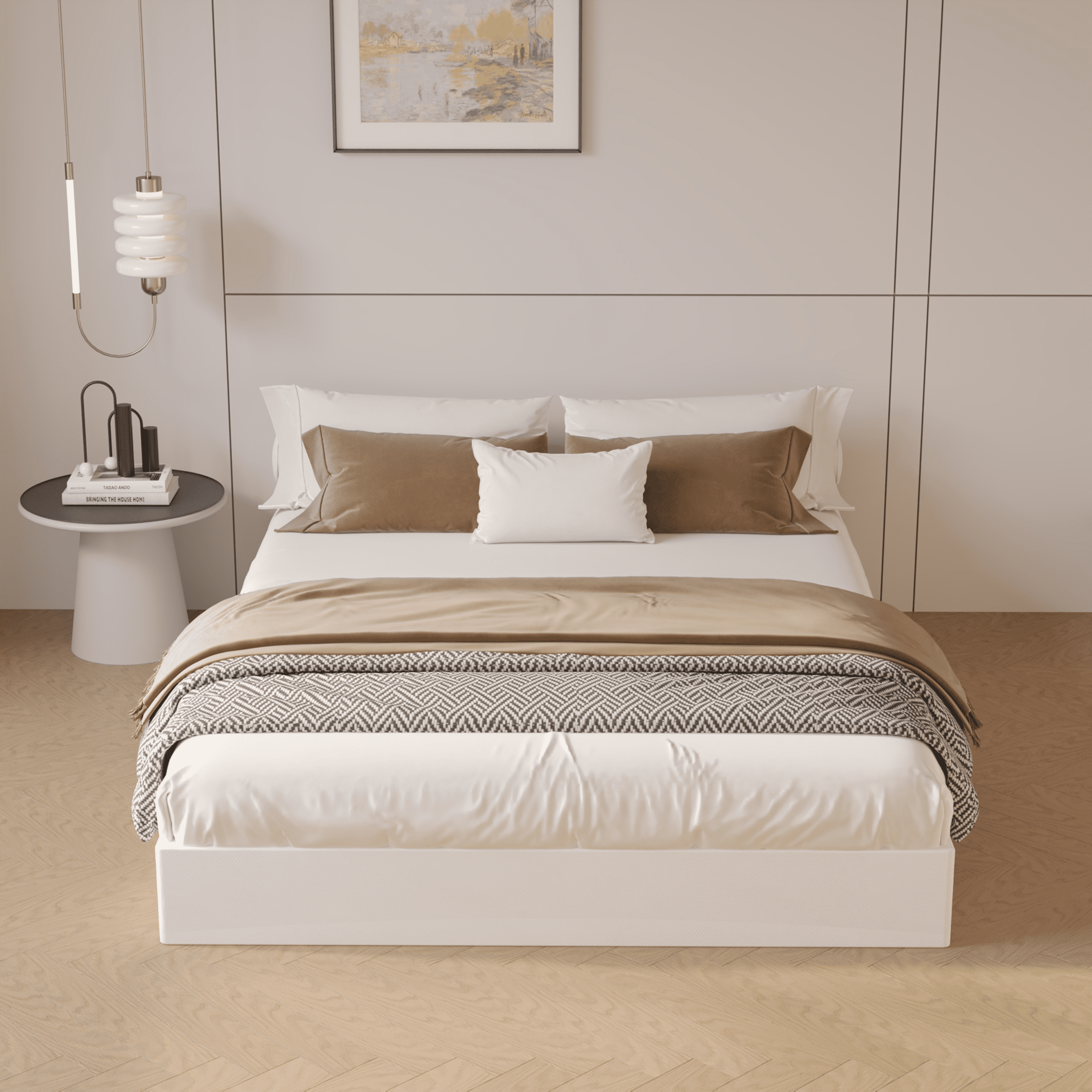 Roomdiary 9 inch King Box Spring with Fabric Cover, Heavy Duty Metal Mattress Foundation, Noise Free, Easy Assembly