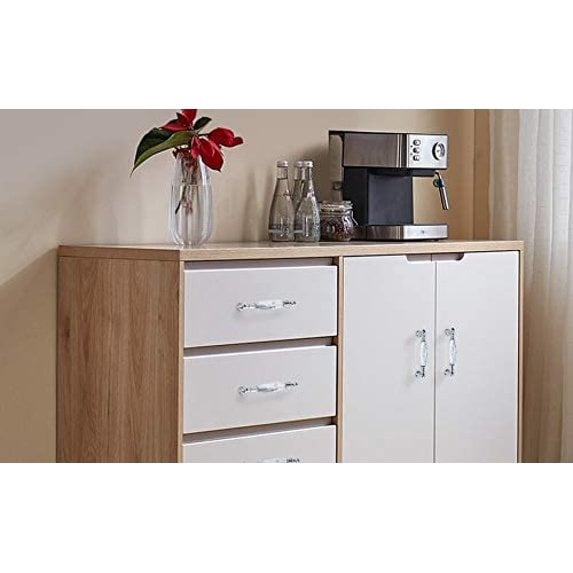 CATPAN Crystal Drawer Pulls Handles 3.75'' Hole to Hole Clear Glass Cabinet Knobs Pulls Dresser Knob Chrome Metal Silver Modern Cupboard Kitchen Bathroom Knobs (2, 3.75" Hole to Hole)