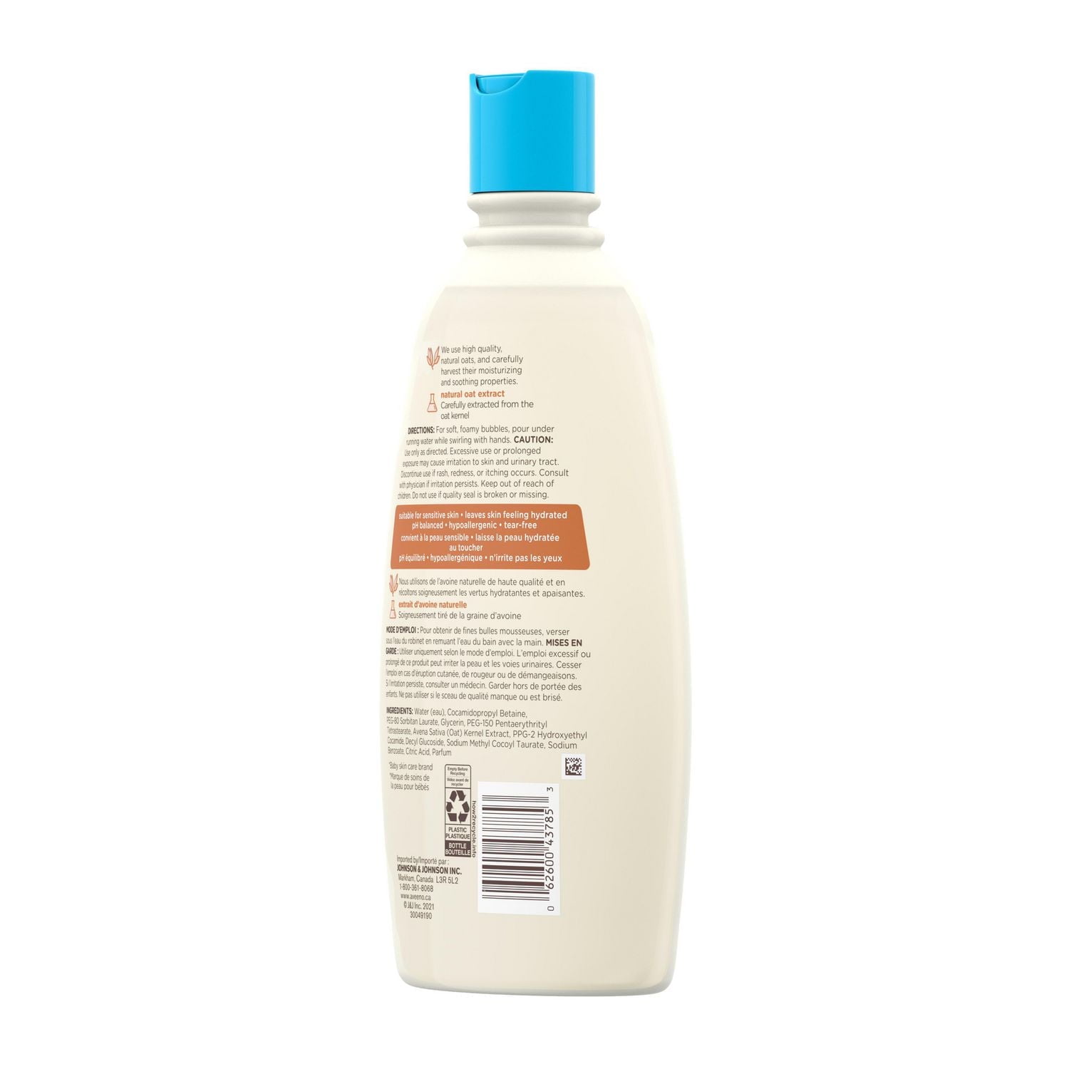 Bain moussant Aveeno - Soins de la peau pour bébés - Nettoyant pour peau sensible - Hypoellergénique - 568 ml 568 ML