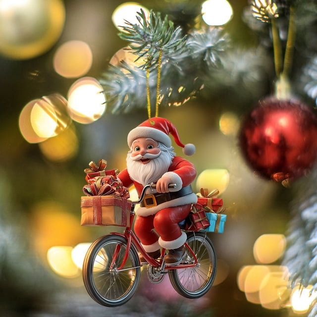 Ganfancp Christmas Old Man Cycling Car Interior Acrylic Pendant Llavero Colgante Mochila Liquidación Ventas Hoy Ofertas Prime 1*Dispositivo 1*Collar