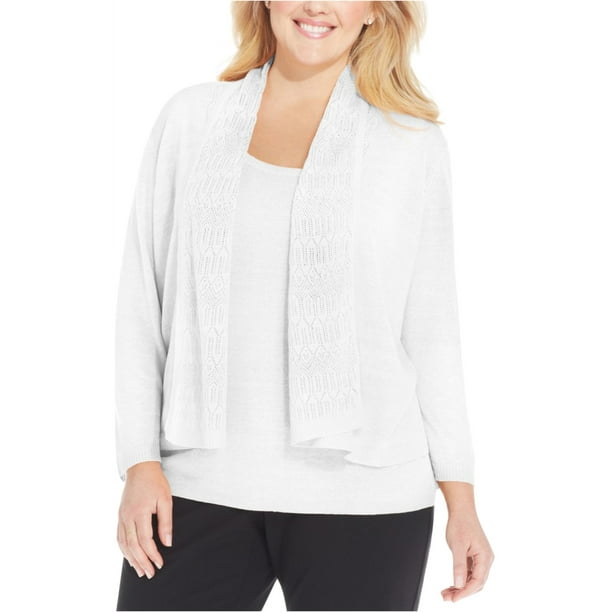 Jones New York Womens Plus Knit Open Front Cardigan Sweater - Walmart.com