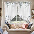 thumbnail image 4 of Swag Curtain Valances Blue Flowers Swag Valances for Kitchen Windows Eucalyptus Leaf Floral Branch Short Topper Curtains Valance Tier Pair for Kitchen Bedroom Living Room Bathroom 28"x36", 4 of 8