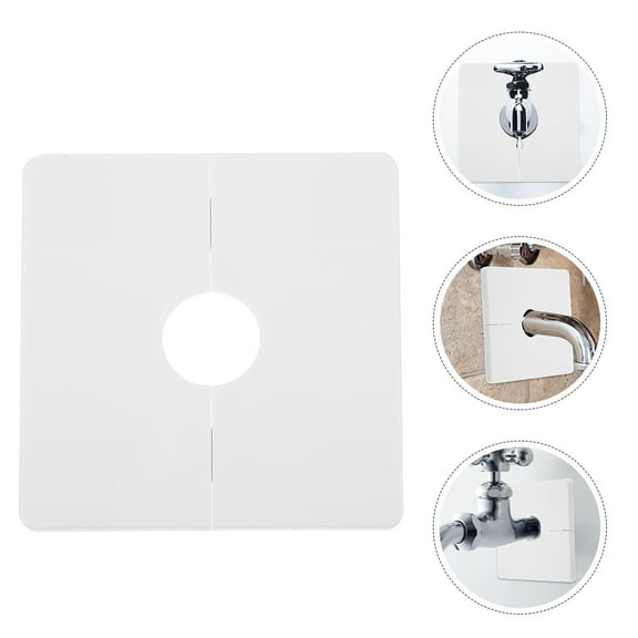 WASHWEPE Pipe Cover Plate Pipe Wall Cover White PVC 1Set