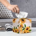 thumbnail image 6 of Sikiie Sunflower 5 Leather Tissue Box Cover Square, tissue box holder, Tissue Box with Bottom Belt-5.2”x5.2”x5.2”, 6 of 7