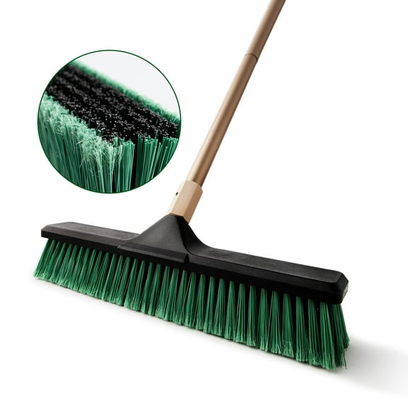 Eyliden Heavy Duty Push Broom 24",Green