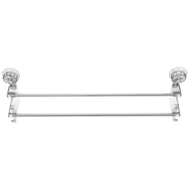 WHAMVOX Bathroom Wall Towel Organizer No Drilling Suction Cup Double-pole Towel Drying Rack