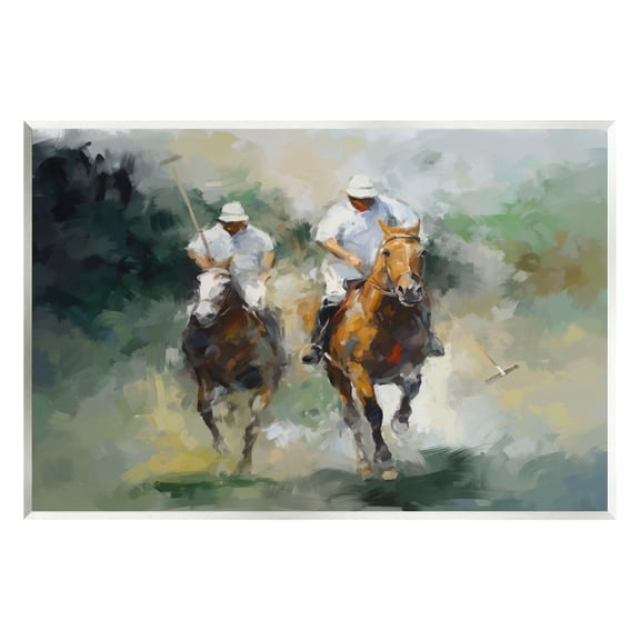 Stupell Industries Polo Players on Horses Sports Painting Unframed Art Print Wall Art, 15 x 10