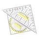 thumbnail image 5 of Juego de 2 reglas triangulares y escuadras para transportador, papelería, dibujo, con mango desmontable, transparente, para universidad y oficina., 5 of 8