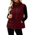 thumbnail image 5 of Edvintorg Women's Winter Waistcoat Sleeveless Zip up Puffer Jacket Lightweight Padded Vest with Pockets Fall Outerwear, 5 of 6