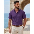 thumbnail image 3 of COOFANDY Men's Summer Casual Short Sleeve Button Down Shirt - Untucked Fit Dress Shirt with Pocket, 3 of 9