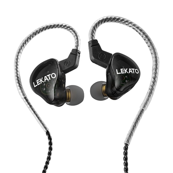 LEKATO H5 Headphones In Ear Monitors Hybrid Hifi IEM Earphones for Musicians Singers Detachable 2Pin Cable 1BA+1DD Wired Gaming Earbuds Professional Deep Bass Sound Isolating