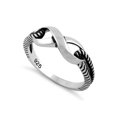thumbnail image 1 of 925 Sterling Silver Oxidized Platinum Plated Infinity Oxidized Women Ring, 1 of 2