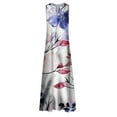 thumbnail image 4 of Baqcunre Maxi Dresses for Women 2024 Women's Spring And Autumn Printed V Neck Skirt with Large Swing Skirt Dresses for Women 2024 Summer Dresses for Women 2024 Womens Dresses White 4XL(Hot), 4 of 4