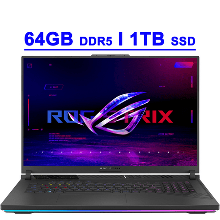 Asus ROG Strix G18 G814 Premium Gaming Laptop 18" QHD 240Hz (100% DCI-P3, 3ms) Intel 24-Core i9-13980HX 64GB DDR5 1TB SSD GeForce RTX 4070 8GB Thunderbolt RGB Backlit Fast Charging Win11 Black