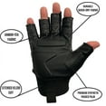 thumbnail image 2 of Glacier Outdoor Stripping - Fighting Fingerless Gloves Gray/Black Unisex Adult UV Fishing Gloves XL, 2 of 6