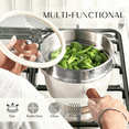thumbnail image 5 of CAROTE 21-Piece Ceramic Cookware Set, Nonstick Pots and Pans with Steamer, Induction Compatible, White, 5 of 9