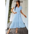 thumbnail image 4 of Vestido PRETTYGARDEN de Verano Cruzado con Cuello en V y Volantes XL, 4 of 7