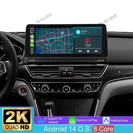 12.3" HD Touchscreen 4+64GB 8-core Car Stereo Radio for Honda Accord X 2018-2021 with Apple CarPlay/Android Auto/GPS Navi/Wi-Fi/BT 5.0/DSP/SWC