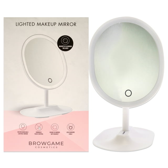 Espejo de maquillaje iluminado original de Browgame para mujeres - Espejo de 1 pieza