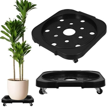 2 Pack Plant Stand Dolly with Wheels, Indoor and Outdoor Rolling Plant Caddy Base with 360° Lockable Wheels for Vertical Garden Towers, Planting Tanks, Plant Pots