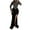 Black, variant on Elegant Solid Color Mesh Rhinestone Slit Maxi Dress For Women Stylish Party And Evening Wear Fall Dress for Women Wedding Guest Long Formal Dresses Corset And Semi Formal Dresses for Women Rose