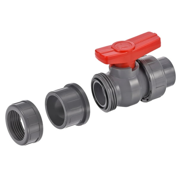 Uxcell 32mm ID Double Union Ball Valve, 2 Pack PVC Socket Type