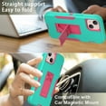 thumbnail image 6 of Xhy iPhone 13 Mini Case with Stand, 2x Privacy Screen Protector + 1x Camera Lens Protector, Military Grade Case with Magnetic Car Mount, 5.4 inch Cover for Men Women, Green & Rose red, 6 of 6