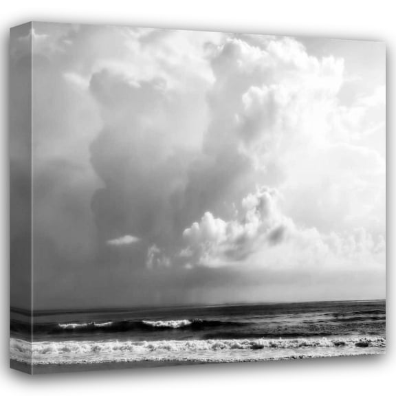 Alan Hausenflock 15x15 Gallery Wrapped Canvas Wall Art Titled - Ocean Storm I Sq. BW