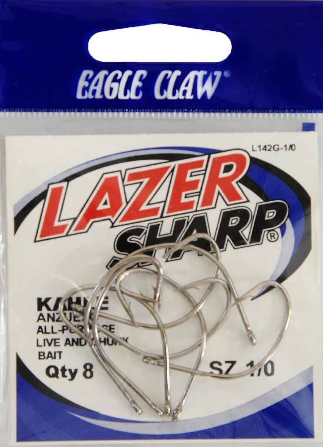 Eagle Claw Lazer Sharp Fishing Hooks - Wide Bend Offset, Plain Shank, Size 4, Bronze, 50-Pack - View #2