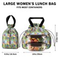 thumbnail image 5 of Pioneer Flower Floral Print Pattern Drawstring Lunch Bag Women - Drawstring Lunch Bag Insulated for Work Office - Stain-Resistant Large Lunchbags for Women with Multi-Pockets, 5 of 6