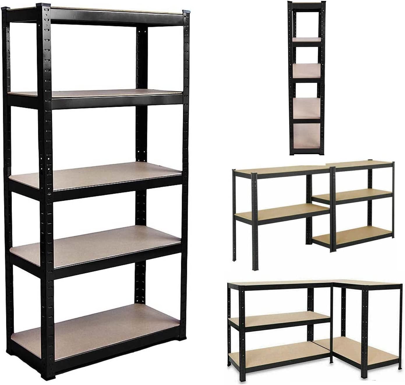 Kitchen Storage 5Tier Storage Shelves Garage Shelving Adjustable Metal Shelves for Storage
