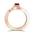 thumbnail image 4 of Diamond-Capitals 2.50 Carat Stylish Round Cut Red Ruby & Aquamarine Gemstone Bridal Ring for Women Solid 14K Rose Gold Size 5, 4 of 8