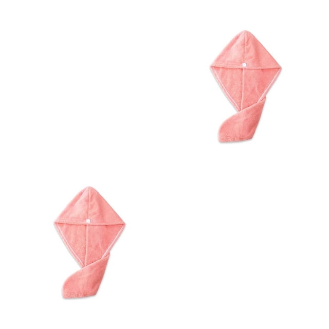 Minnieouse Toalla para el pelo de terciopelo Coral para mujer Rosado 2piezas