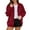 Red, variant on UJNDER Jackets for Women Plus Size Hooded Zip Up Lined Casual Outerwear Long Open Front Sweater Coat White M
