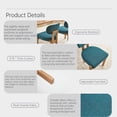thumbnail image 2 of Hassch Solid Wood Dining Chairs with Chenille Upholstery, 2-Pack, Thick Foam Cushioned Seat, Ergonomic Backrest, Adjustable Feet for Home & Office (Teal), 2 of 8